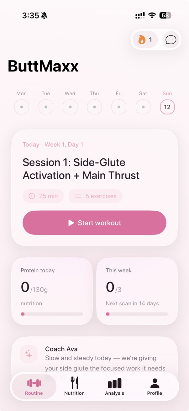 ButtMaxx personalized daily routine